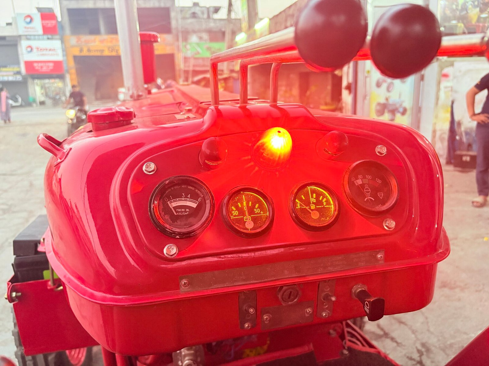 Belarus tractor dashboard gauges running