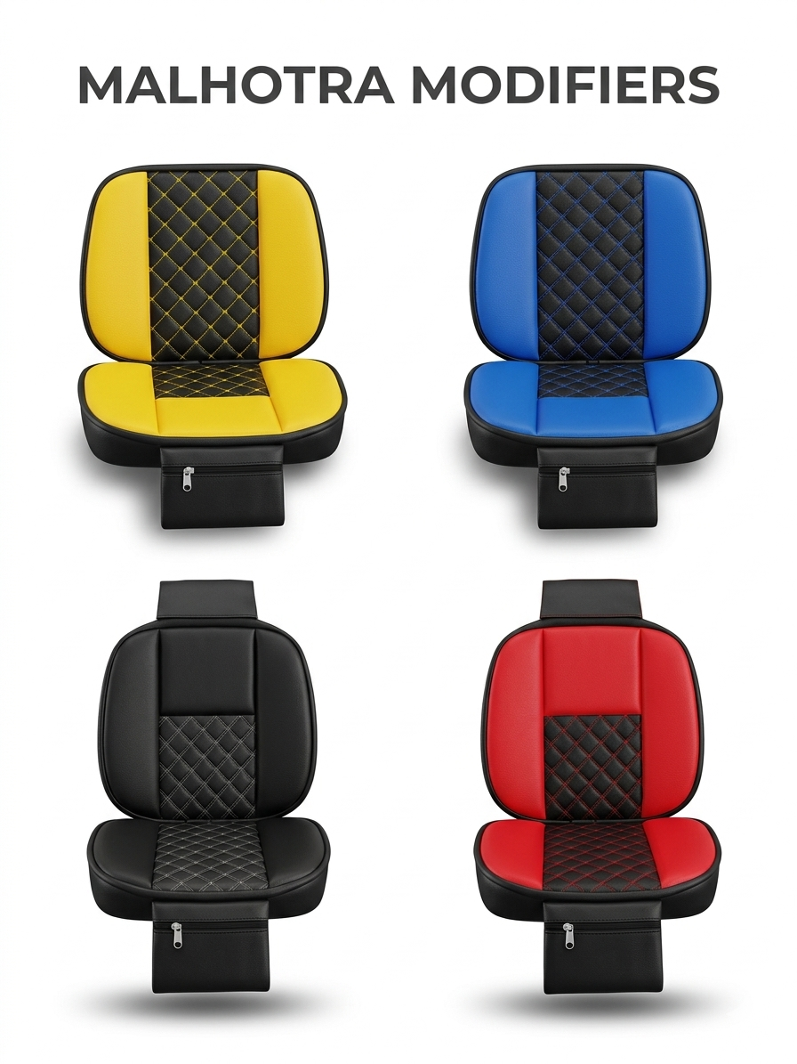 Malhotra Modifiers tractor seat covers β 4 colourways, quilted with zip pouch